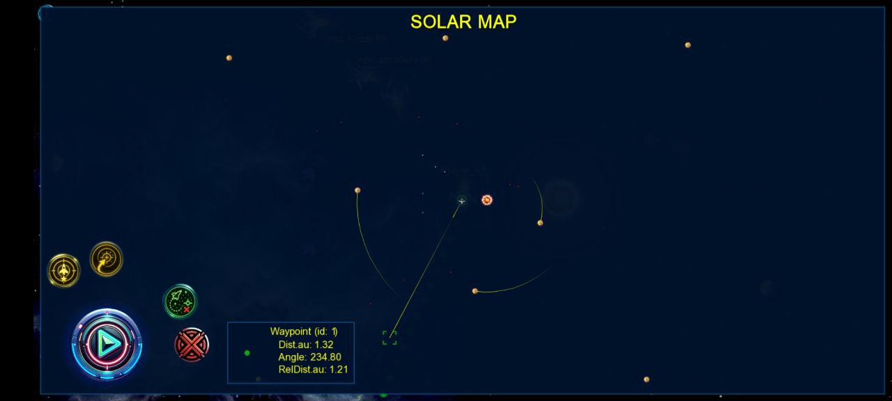 Solar system map navigation